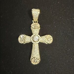 Elegant Gold Cross Silver 925 Pendant